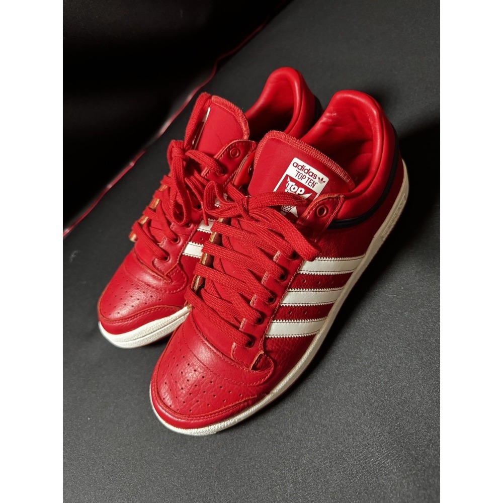 adidas Originals Top Ten Low FY2893 Red White Leather Sneakers Men's Size 12